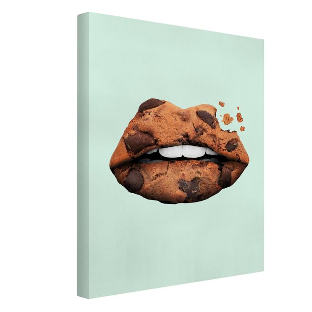 Wandbilder Modern Lippen mit Keks