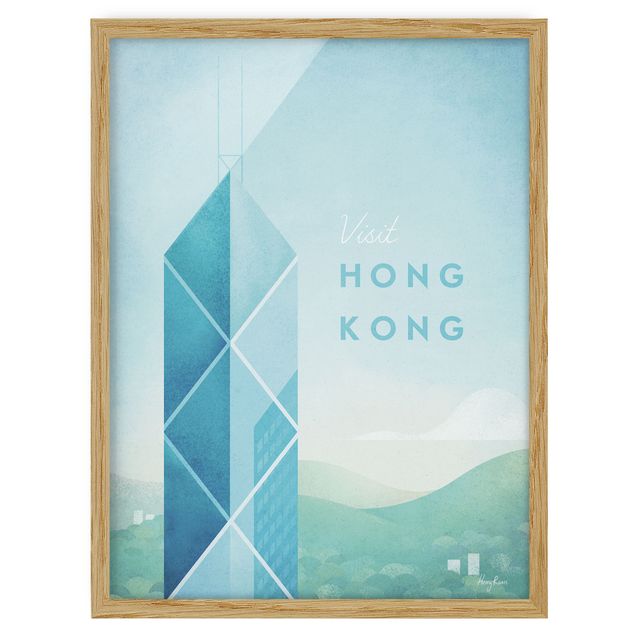 Vintage Bilder mit Rahmen Reiseposter - Hong Kong