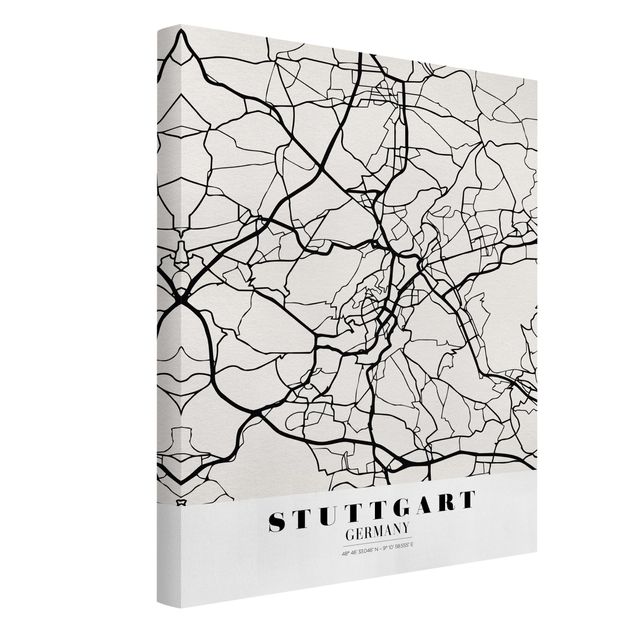 Wandbilder Weltkarten Stadtplan Stuttgart - Klassik
