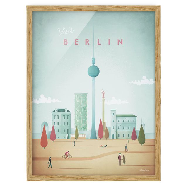 Gerahmte Bilder Vintage Reiseposter - Berlin