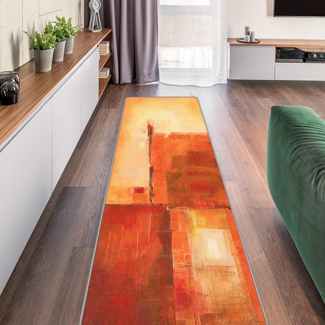 Teppich modern Abstrakt Orange Braun