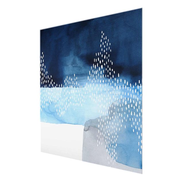 Wandbilder Blau Abstrakter Wasserfall