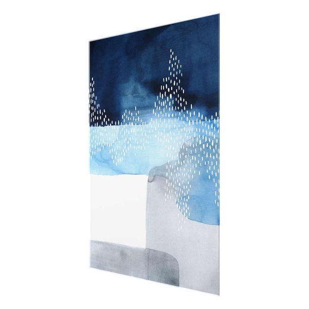 Wandbilder Blau Abstrakter Wasserfall