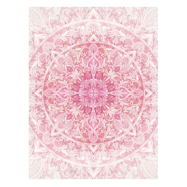 Wandbilder Rosa Mandala Aquarell Sonne Ornament rosa