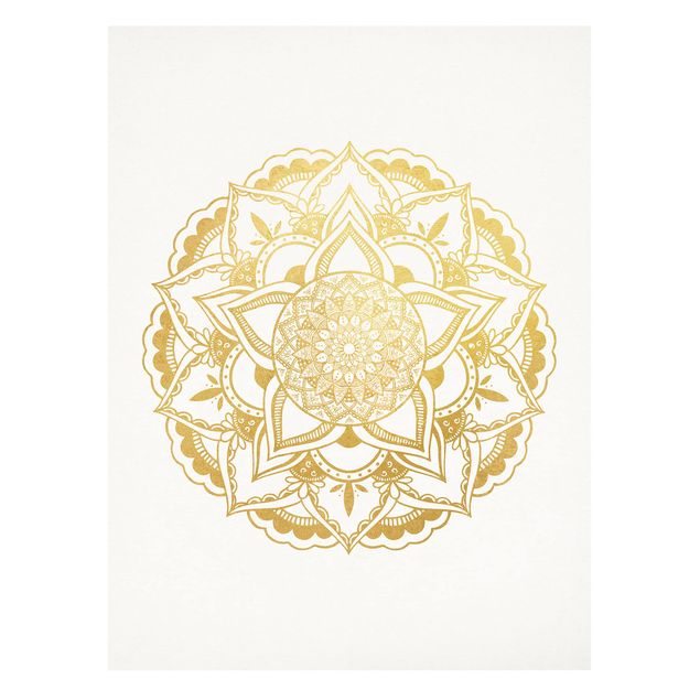 Bilder Mandala Illustration Ornament weiß gold