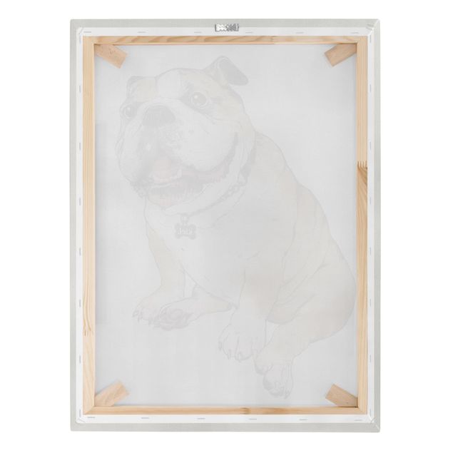 Tierbilder Leinwand Illustration Hund Bulldogge Malerei