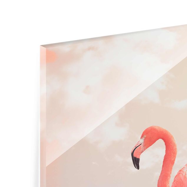 Wandbilder Rosa Himmel mit Flamingo