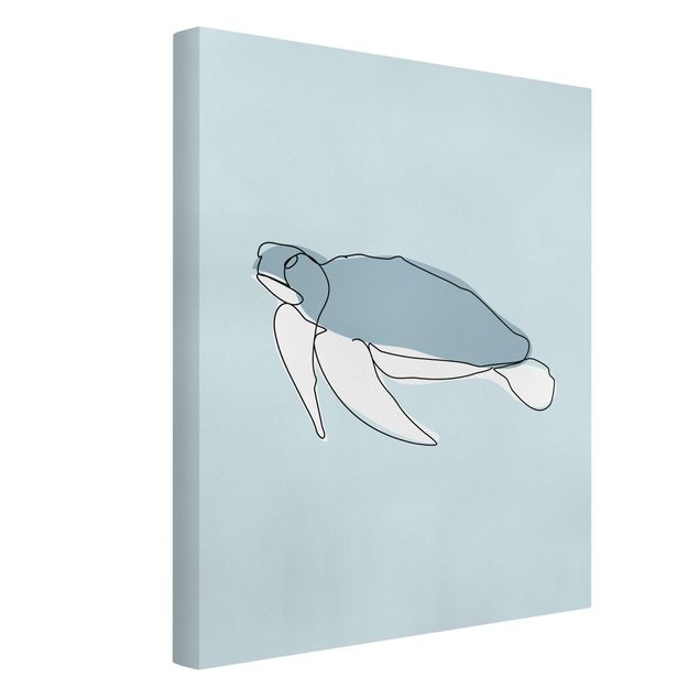 Wandbilder Fische Schildkröte Line Art
