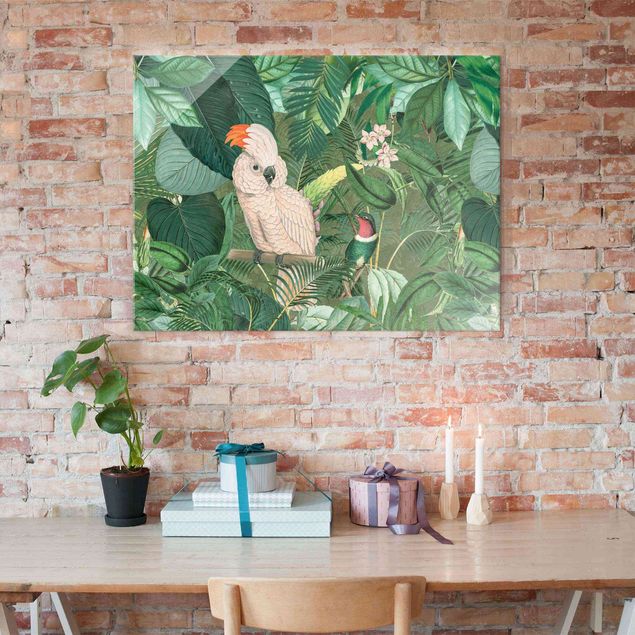 Küchen Deko Vintage Collage - Kakadu und Kolibri