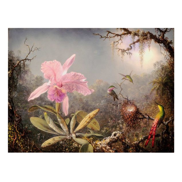 Kunststile Martin Johnson Heade - Orchidee und drei Kolibris