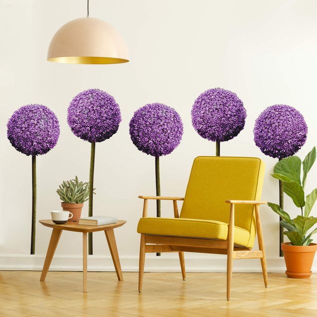 Autocolantes de parede plantas Allium Kugel-Blüten 5er Set