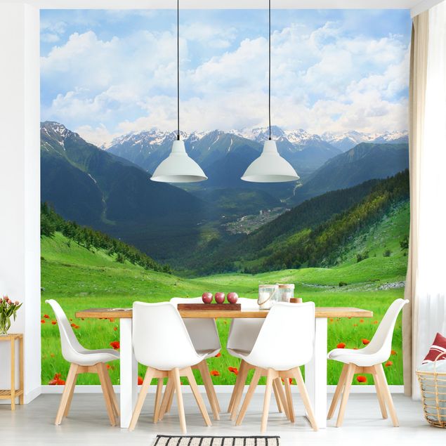 Wanddeko Küche Alpenwiese