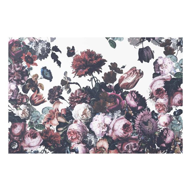 Wandbilder Floral Altmeisterlicher Blumenrausch mit Rosen Bouquet