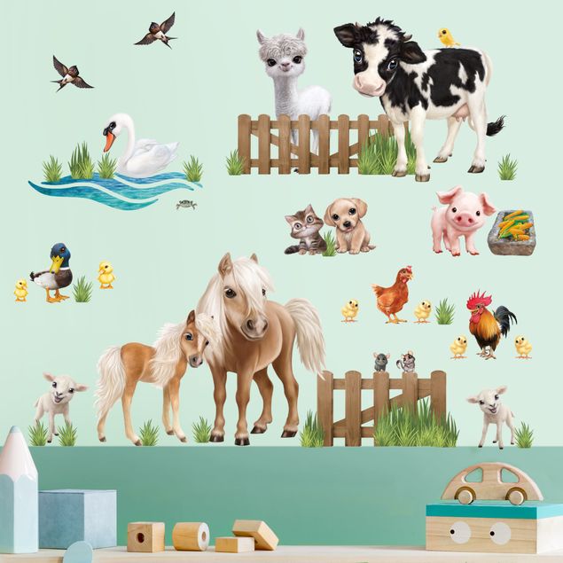Babyzimmer Deko Animal Club International - Tiere auf dem Bauernhof Mega Set