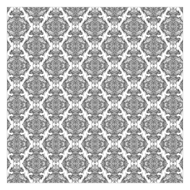 Fototapete kaufen Aquarell Barock Muster in Grau