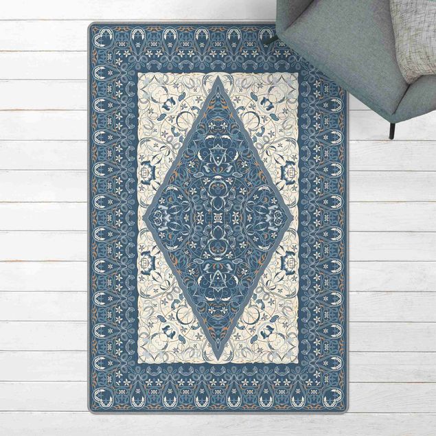 Teppich Vintage Arabischer Teppich in blau