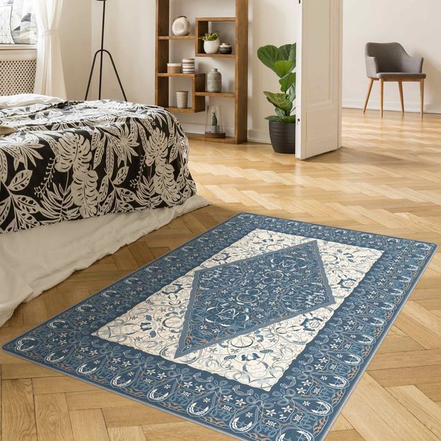 Teppich blau Arabischer Teppich in blau