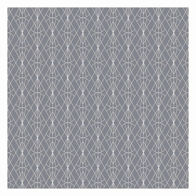 Fototapeten Grau Art Deco Diamant Muster vor Grau XXL