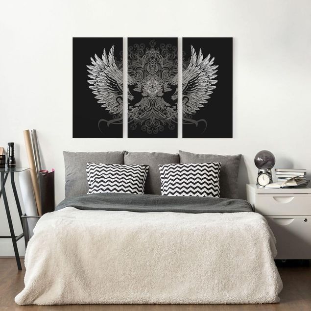 schwarz-weiß Bilder auf Leinwand Drachenflügel