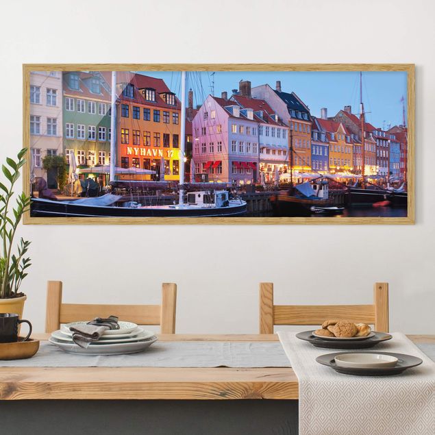 Wanddeko Küche Kopenhagener Hafen am Abend