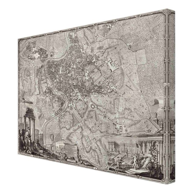 Leinwandbilder Weltkarte Vintage Stadtplan Rom