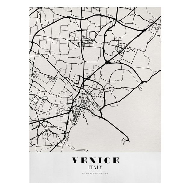 Leinwandbilder Weltkarte Stadtplan Venice - Klassik