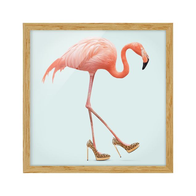 Wandbilder Modern Flamingo mit High Heels