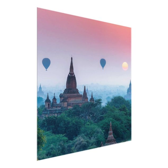 Wandbilder Architektur & Skyline Heißluftballons über Tempelanlage