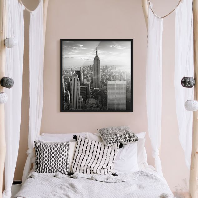 schwarz-weiß Bilder gerahmt Manhattan Skyline