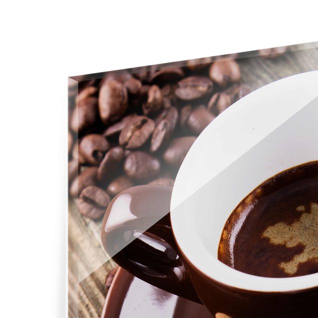 Wandbilder Kaffeetasse mit Kaffeebohnen