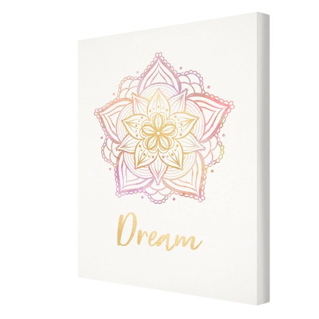 Leinwandbilder Mandala Illustration Dream gold rosa
