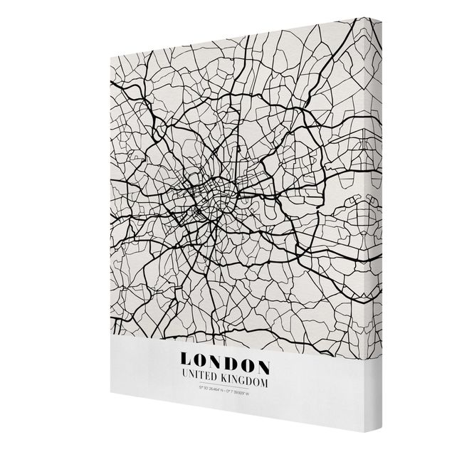 Weltkarte Leinwandbild Stadtplan London - Klassik