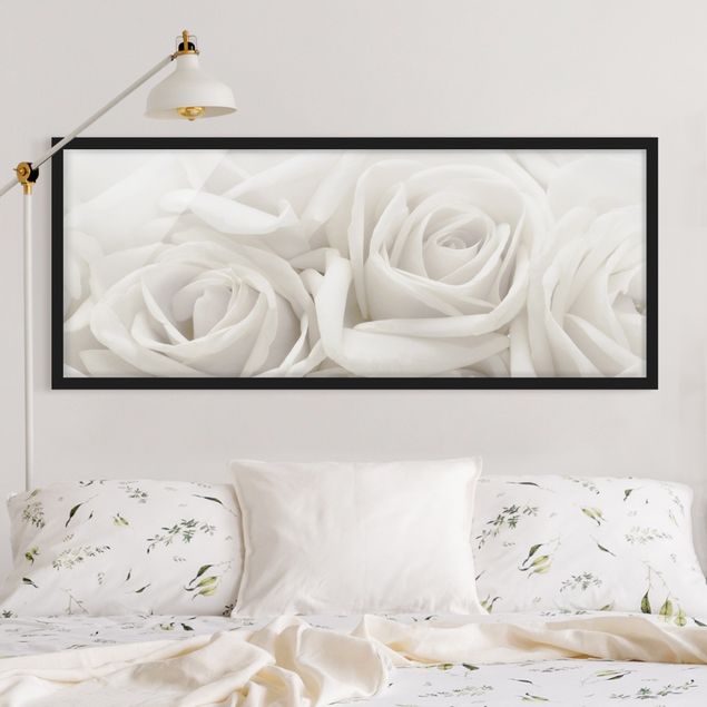 Blumenbilder mit Rahmen Weiße Rosen
