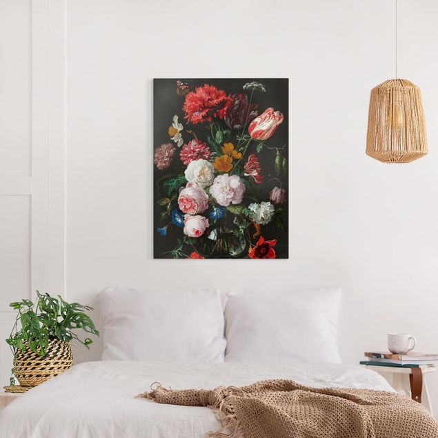 Blumenbilder auf Leinwand Jan Davidsz de Heem - Stillleben mit Blumen in einer Glasvase