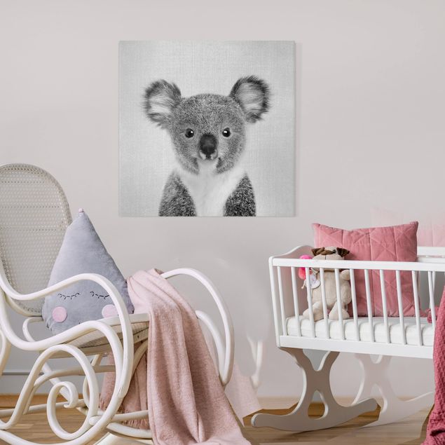 Leinwandbilder schwarz-weiß Baby Koala Klara Schwarz Weiß