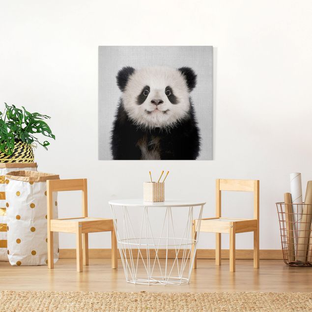 Leinwandbilder schwarz-weiß Baby Panda Prian