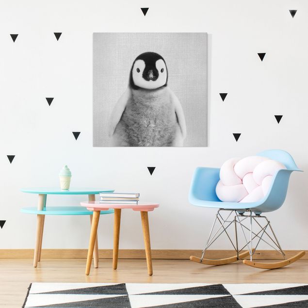 Leinwandbilder schwarz-weiß Baby Pinguin Pepe Schwarz Weiß