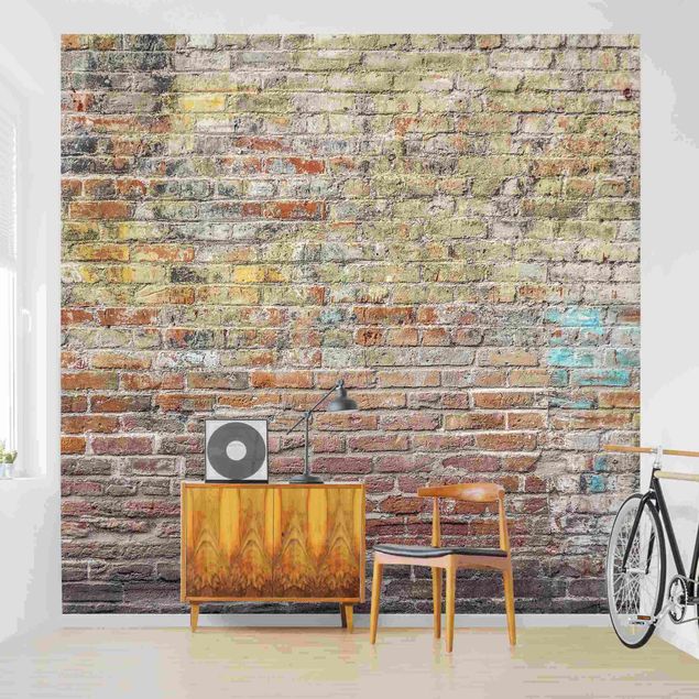 Küche Dekoration Backsteinwand mit Shabby Farbakzenten