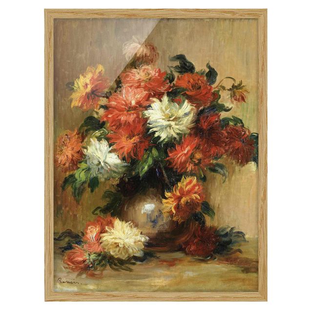 Bilder gerahmt Blumen Auguste Renoir - Stillleben mit Dahlien