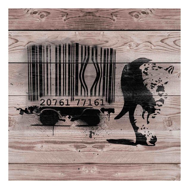 Leinwandbilder kaufen Barcode Leopard - Brandalised ft. Graffiti by Banksy