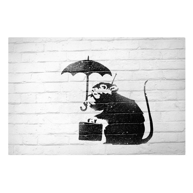 Wandbilder Ratte mit Regenschirm - Brandalised ft. Graffiti by Banksy