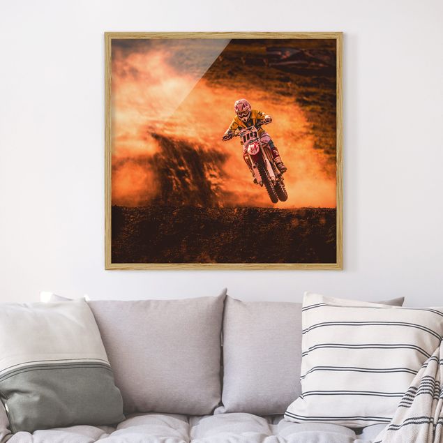 Wandbilder Sport Motocross im Staub