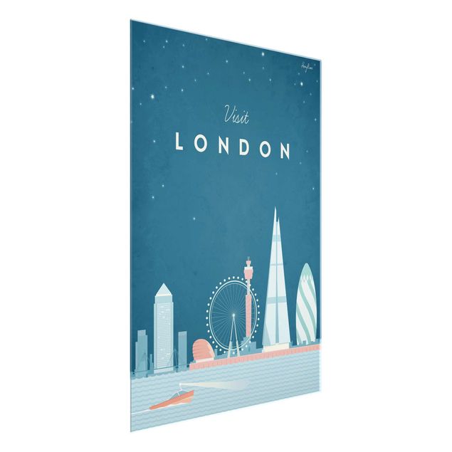 Glasbild Stadt Reiseposter - London