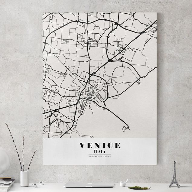 Wanddeko Küche Stadtplan Venice - Klassik