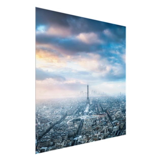 Glasbild Skyline Winter in Paris