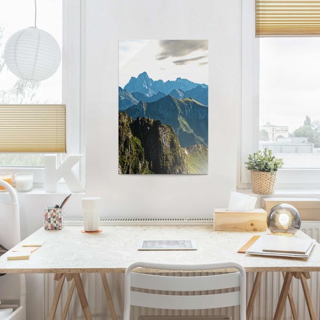 Glasbilder Berge Berge auf den Lofoten