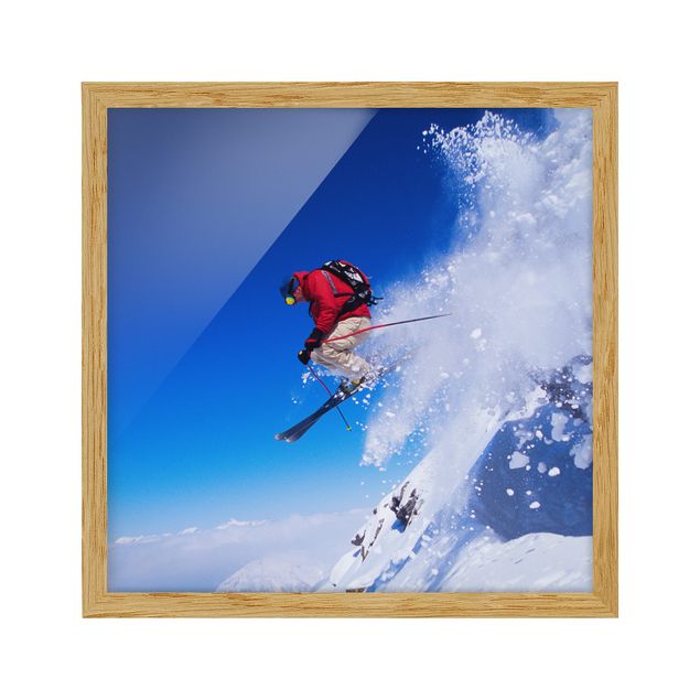 Wandbilder Sport Skisprung am Hang