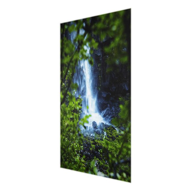 Wandbilder Modern Blick zum Wasserfall