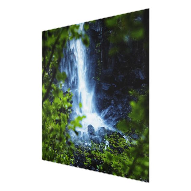 Wandbilder Modern Blick zum Wasserfall