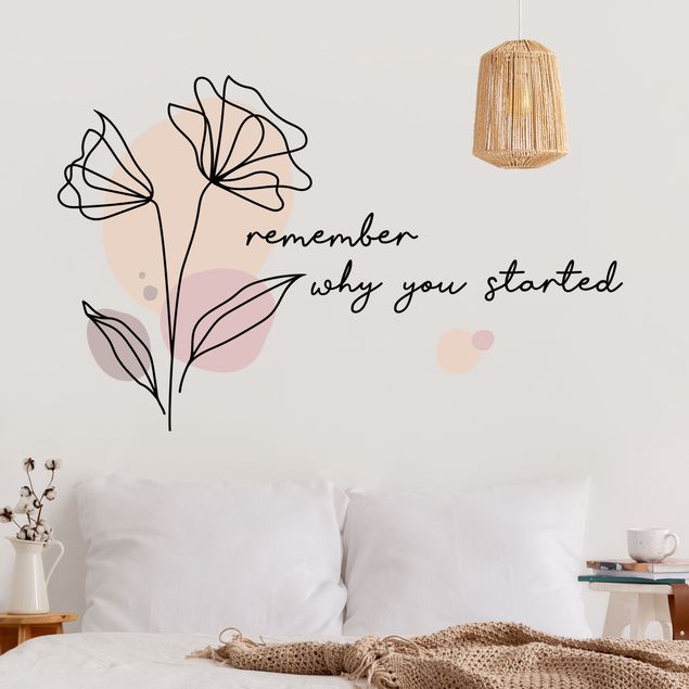 Wandsticker Blumen Blume - Remember why you started